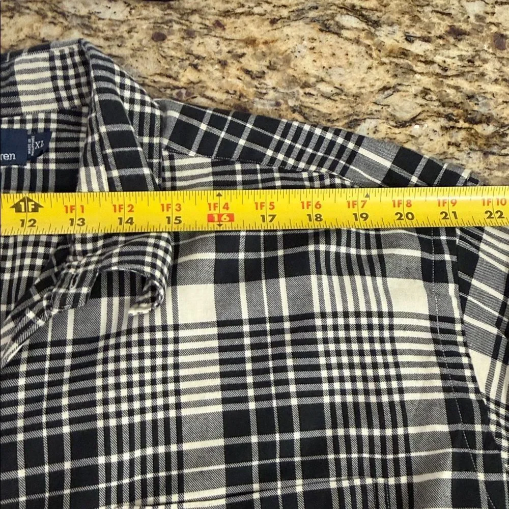 Polo Ralph Lauren Marlowe Plaid Flannel Shirt Black Cream XL
